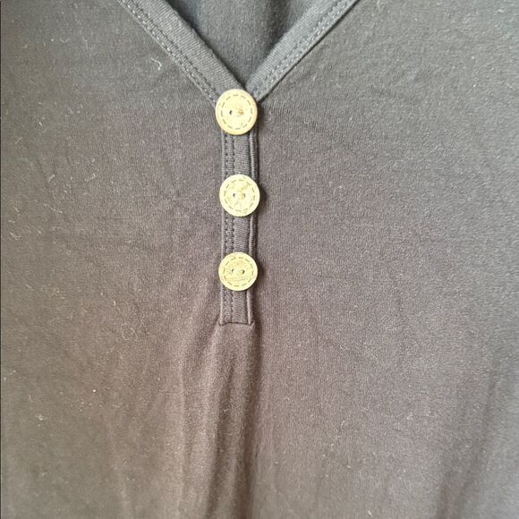 WOMENS RAYON Black Long Sleeve Top EUC L - Picture 3 of 8